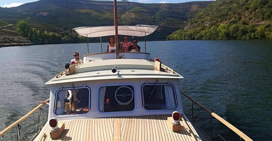 From Pinhão: Private Yacht Cruise along the Douro River - Your private yacht setup: 360° lounge, open roof, and room to breathe